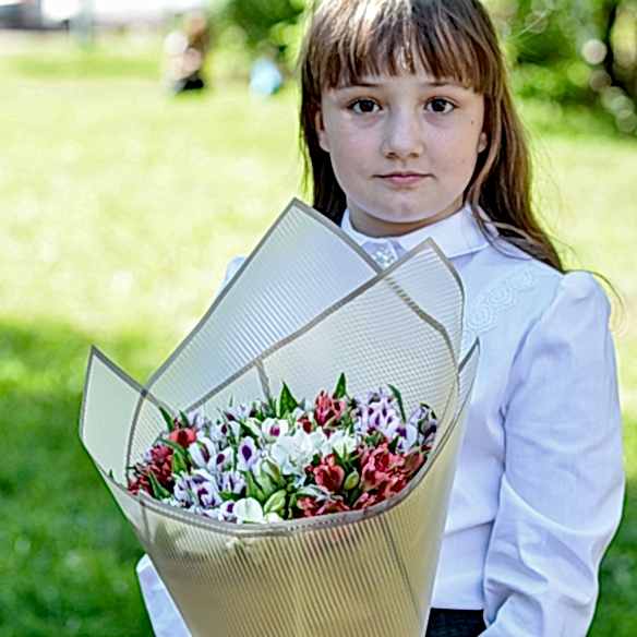 25 альстромерий в упаковке