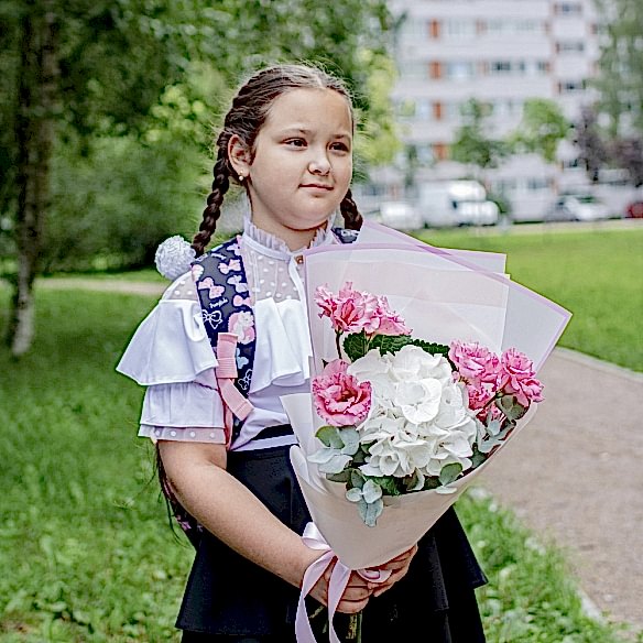 Гортензия и эустома