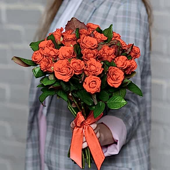 25 красных роз 35-40см (Россия)