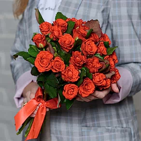 25 красных роз 35-40см (Россия)